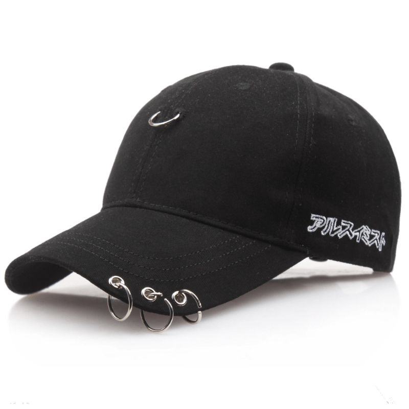 Summer Iron Ring Baseball Cap Cotton Letter Peaked Cap