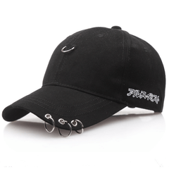 Summer Iron Ring Baseball Cap Cotton Letter Peaked Cap