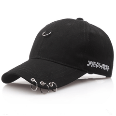 Summer Iron Ring Baseball Cap Cotton Letter Peaked Cap