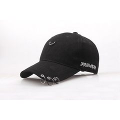 Summer Iron Ring Baseball Cap Cotton Letter Peaked Cap
