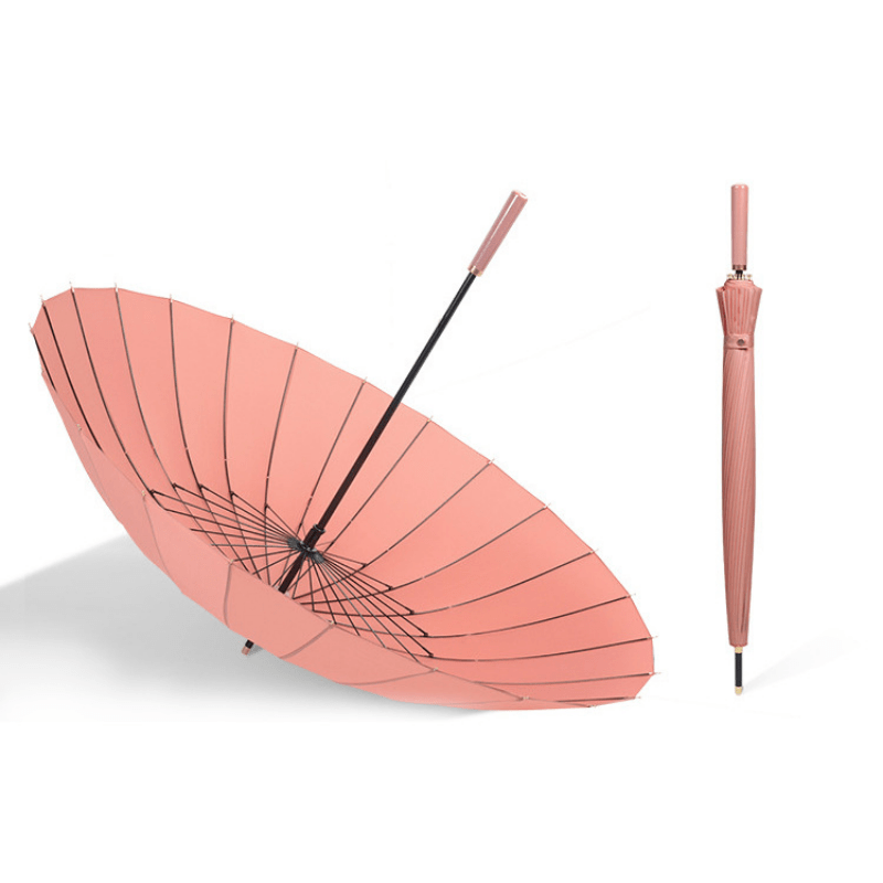 24K Leather Handle Straight Rod Umbrella Golf Umbrella