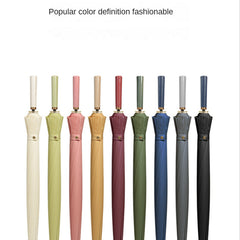 24K Leather Handle Straight Rod Umbrella Golf Umbrella