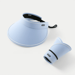 Wide Brim Visor Hat Solid Ponytail Sun Hat UV Protection Travel Beach Hats