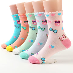 5 Pairs Rabbit Bowknot Heart Knit Socks for Kids