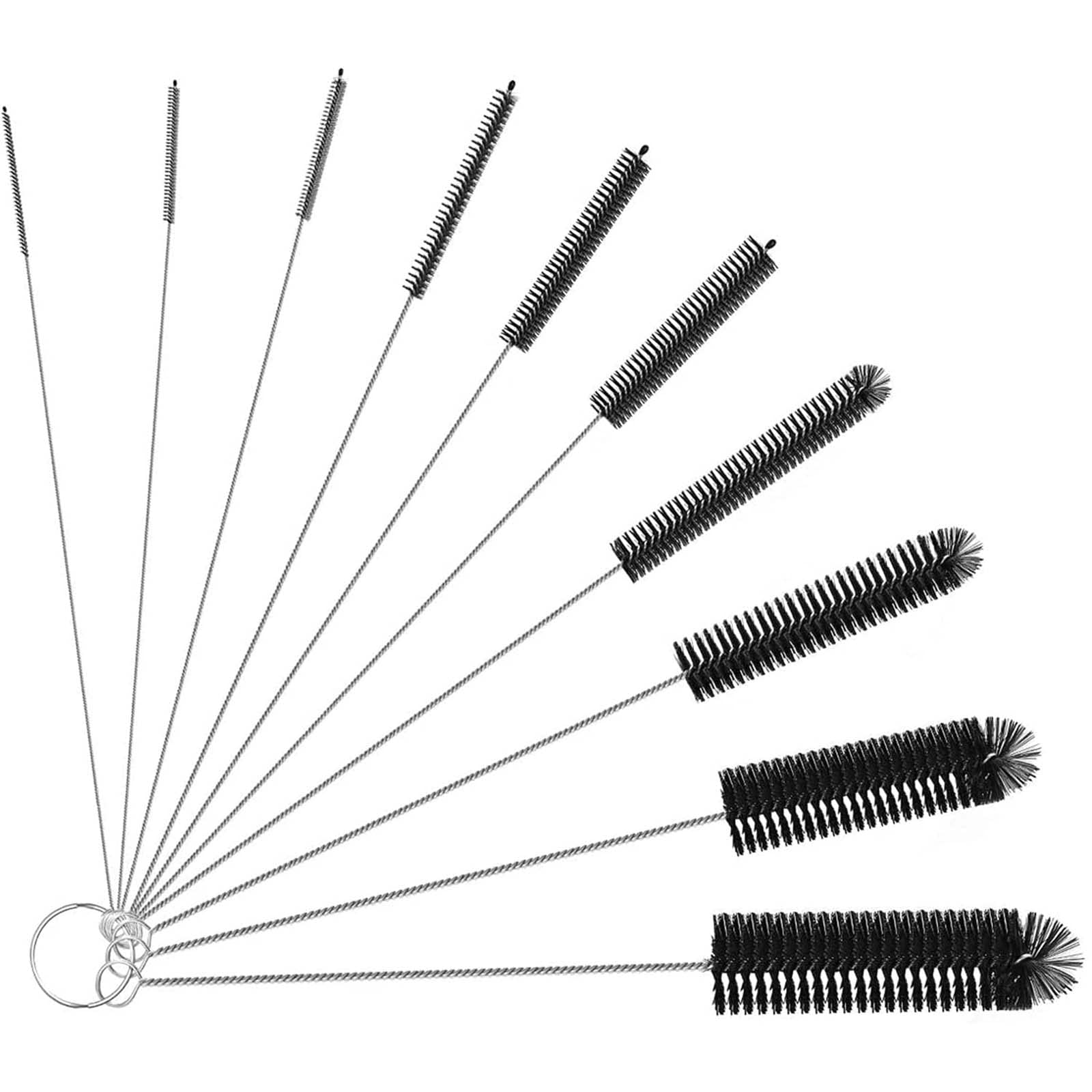 10pcs Stainless Steel Bottle Brushes Straw Cleaning Brush