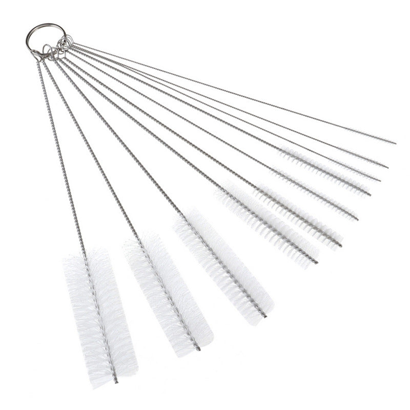 10pcs Stainless Steel Bottle Brushes Straw Cleaning Brush