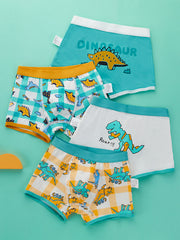 4pcs Boys Dinosaur Boxer Briefs Soft Comfortable Underwear