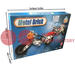 Metal Motorcycle Building Blocks Educational Toy Set