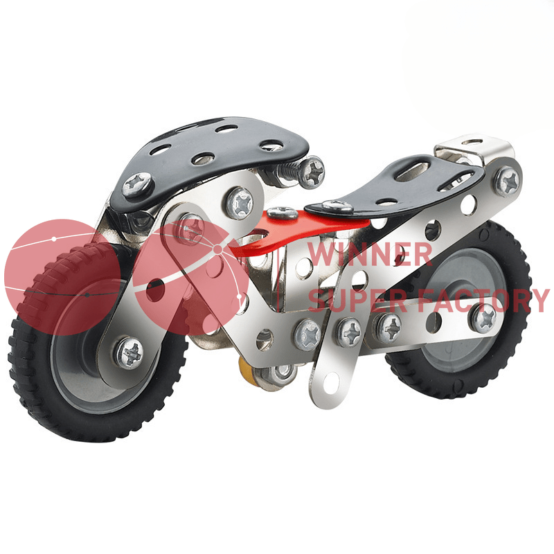 Metal Motorcycle Building Blocks Educational Toy Set