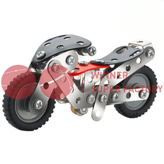 Metal Motorcycle Building Blocks Educational Toy Set