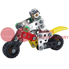 Metal Motorcycle Building Blocks Educational Toy Set