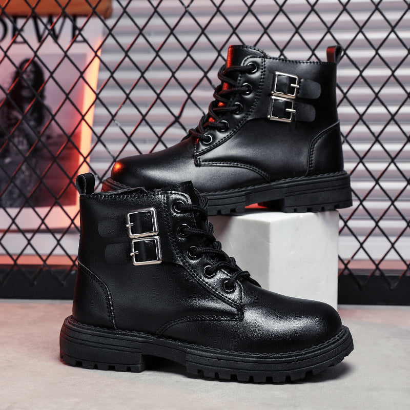 Kids Lace-Up Buckle High Top Boots, Assorted Colors