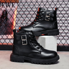 Kids Lace-Up Buckle High Top Boots, Assorted Colors