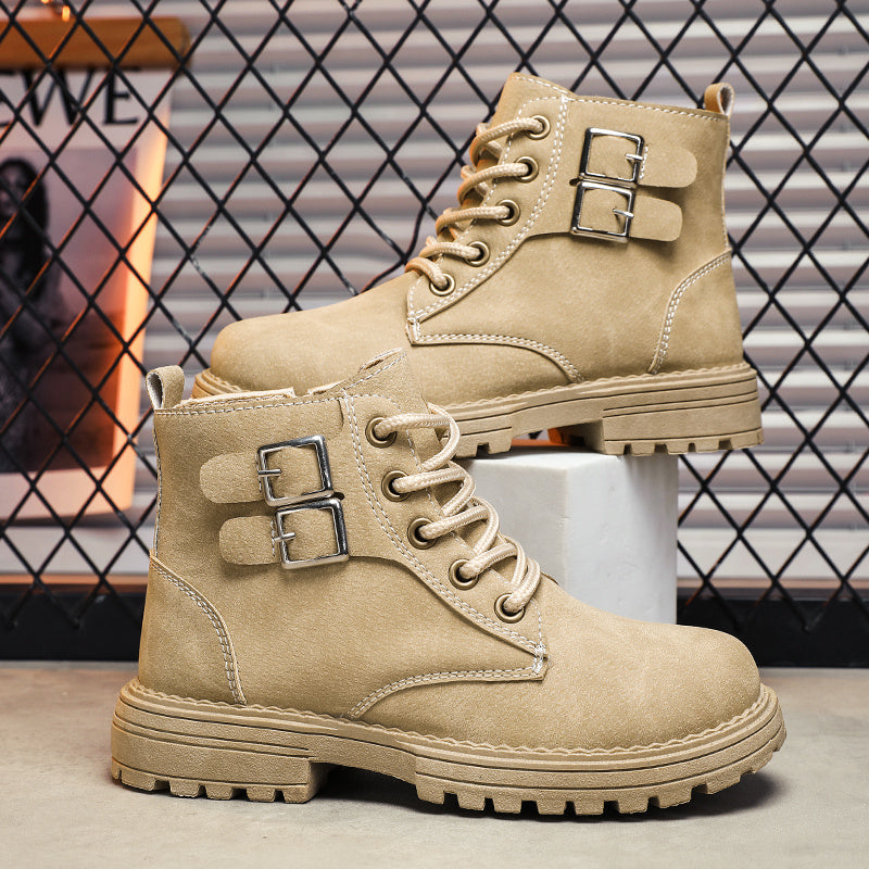 Kids Lace-Up Buckle High Top Boots, Assorted Colors