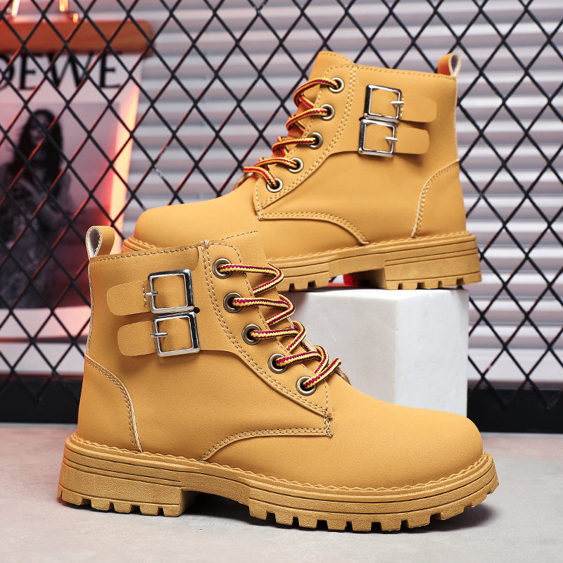 Kids Lace-Up Buckle High Top Boots, Assorted Colors