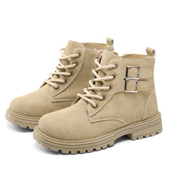 Kids Lace-Up Buckle High Top Boots, Assorted Colors
