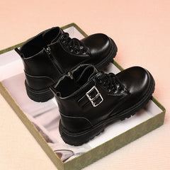 Kids Lace-Up Buckle High Top Boots, Assorted Colors