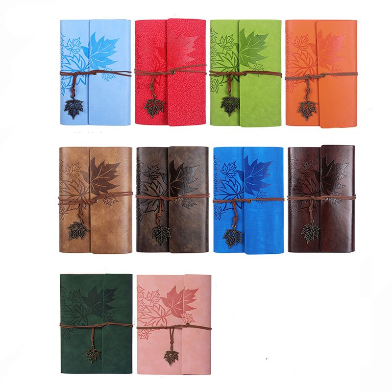 Vintage PU Leather Notebook for Travelers School Office