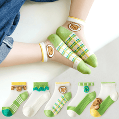 Girls Bear Casual Ankle Socks Mesh Breathable Comfortable Princess Socks