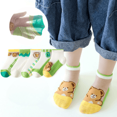 Girls Bear Casual Ankle Socks Mesh Breathable Comfortable Princess Socks
