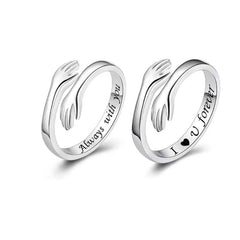 Adjustable Couple Hug Ring Wedding Band Wrap Hand Ring Jewelry