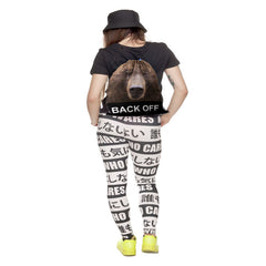 Animal Pattern Drawstring Bag Lightweight Sports Backpack