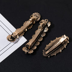 Alloy Daisy Hair Clip Chrysanthemum Rhinestone French Barrette