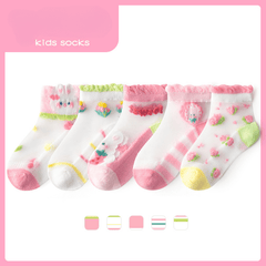 Girls Rabbit Ankle Socks Mesh Breathable Princess Socks For Kids