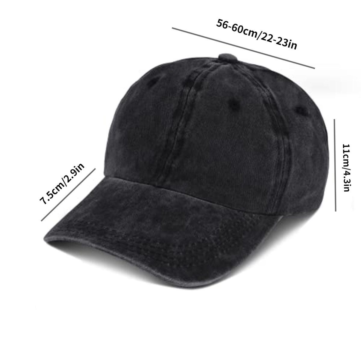 Distressed Denim Baseball Cap Vintage Ball Cap