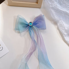 Princess Mesh Ribbon Braided Hair Accessory Bow Knot Hairpin