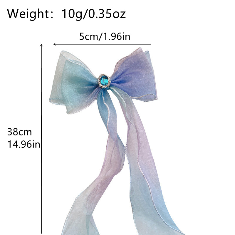 Princess Mesh Ribbon Braided Hair Accessory Bow Knot Hairpin