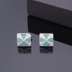 Men's Flash Powder Sense Cufflinks Square Dripping Sleeve Nail