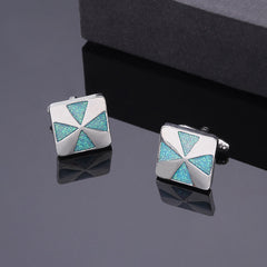 Men's Flash Powder Sense Cufflinks Square Dripping Sleeve Nail