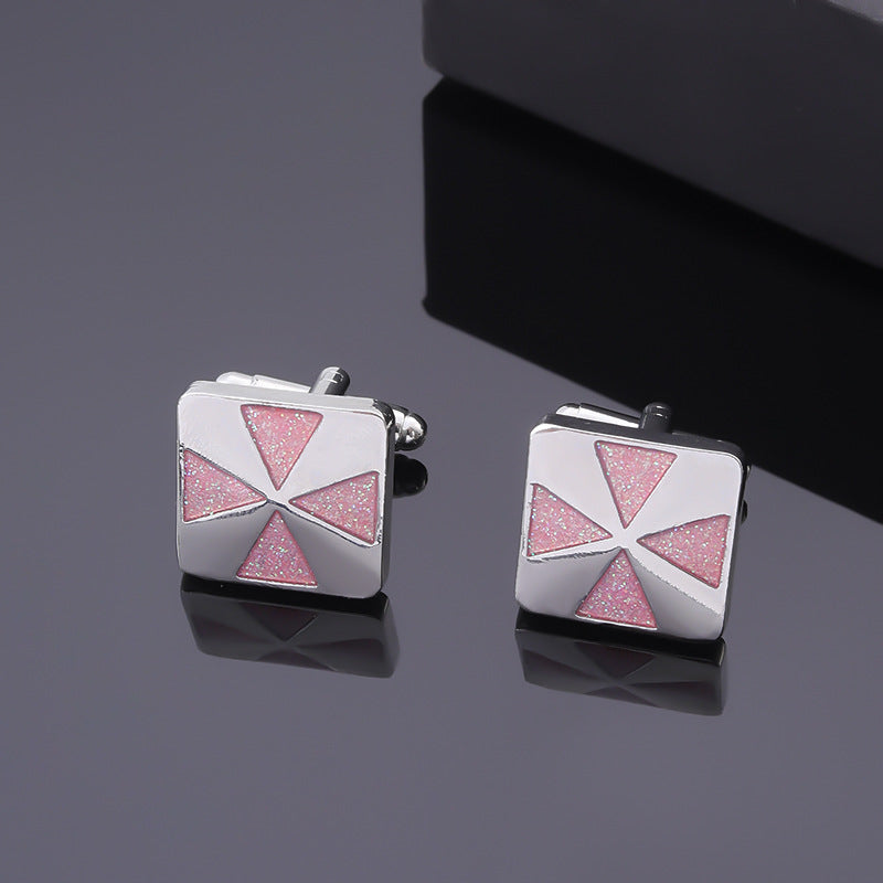Men's Flash Powder Sense Cufflinks Square Dripping Sleeve Nail