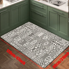 Boho Non Slip Kitchen Mat Set Waterproof Dirt Resistant
