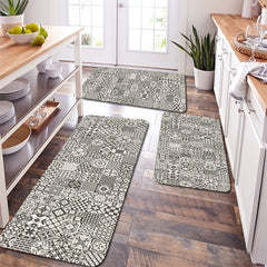 Boho Non Slip Kitchen Mat Set Waterproof Dirt Resistant