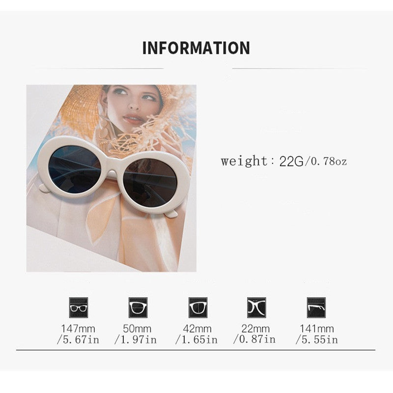 Y2K Oval Frame Sunglasses for Women Men UV400