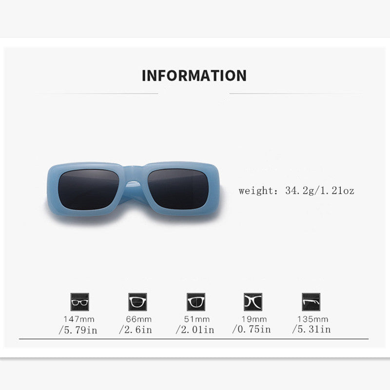 Y2K Square Frame Sunglasses For Women Men UV400