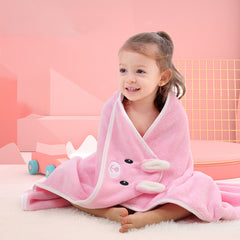 Baby Cartoon Coral Fleece Towel Newborn Baby Blanket With Hood