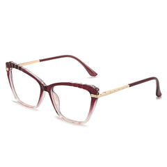 Anti Blue Light Cat Eye Glasses for Myopia, Gradient Frame