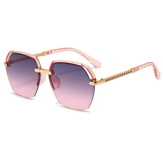 Semi Rimless Hollow Sunglasses UV400