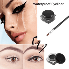 Waterproof Eyeliner Gel Cream with Brush Smudge Proof Makeup