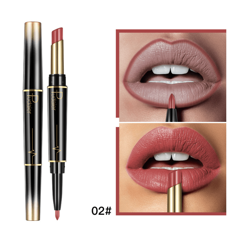 Double Head Lipstick Lip Liner Pen Waterproof Makeup Tool