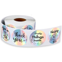 500 Pcs Colorful & Silvery Thank You Stickers for DIY Seals & Labels