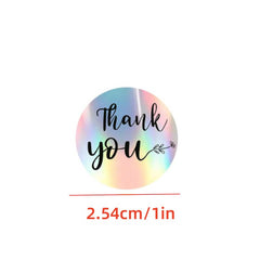 500 Pcs Colorful & Silvery Thank You Stickers for DIY Seals & Labels