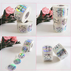 500 Pcs Colorful & Silvery Thank You Stickers for DIY Seals & Labels