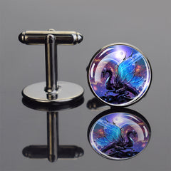 Dragon Pattern Cufflinks for Men's Suit Shirt