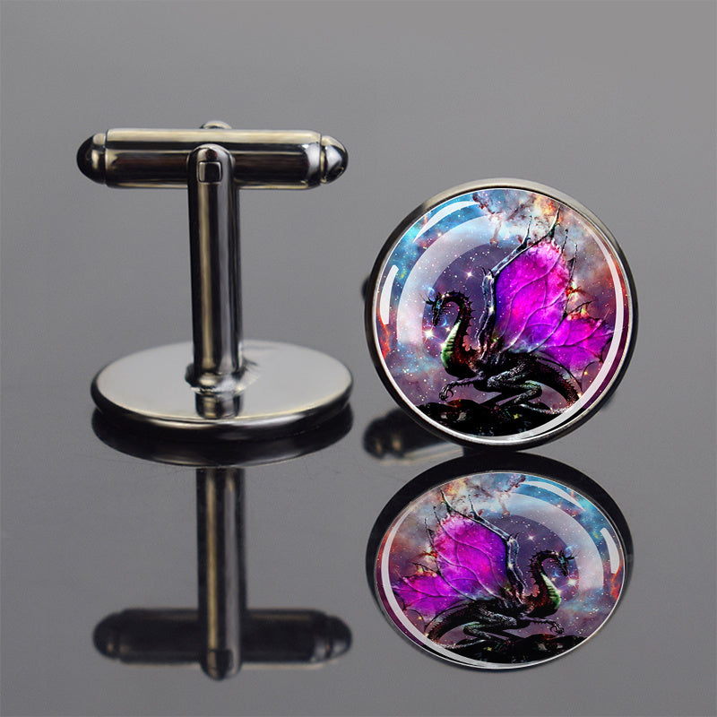 Dragon Pattern Cufflinks for Men's Suit Shirt