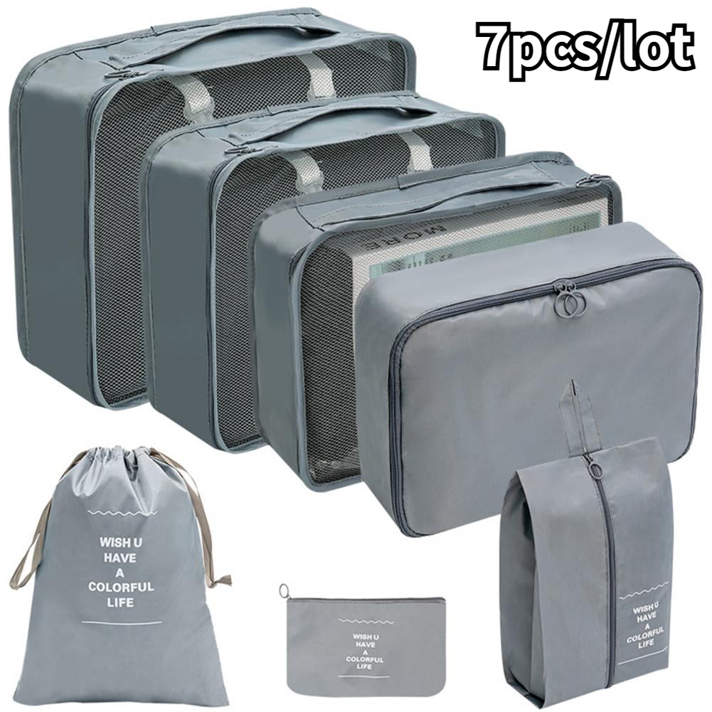 7 Pcs Travel Storage Bag Sets Dustproof Organizers Portable Foldable Bags