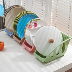 Kitchen Dish Shelf with Card Slot and Drain Holder